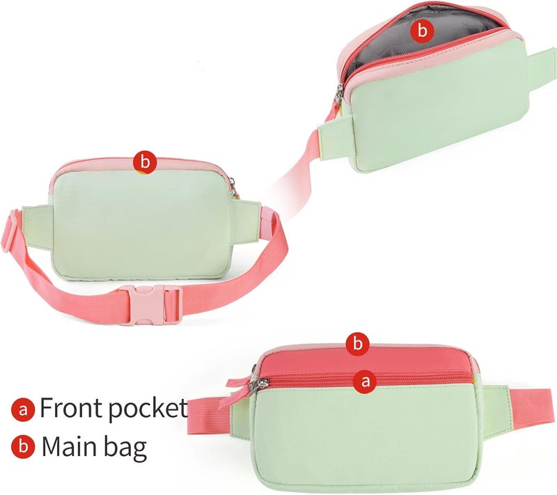 cotmcor Store Valentines Day Gifts for Kids: Fanny Pack Birthday Gift for 5 6 7 8 9 10 11 12 Year Old Teen Girls, Preppy Cute Trendy Stuff Colorblock Crossbody Bag Adjustable Belt Bags for Travel Outdoor - Image 5